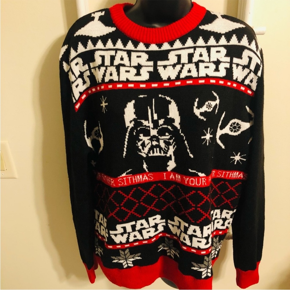 H&M Star Wars Mens Christmas Knitted Sweater AOP Size S